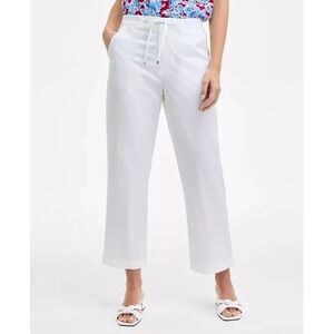 Tommy‎ Hilfiger Cotton Tie‑Front Ankle Pants White Size 12 Imperfection